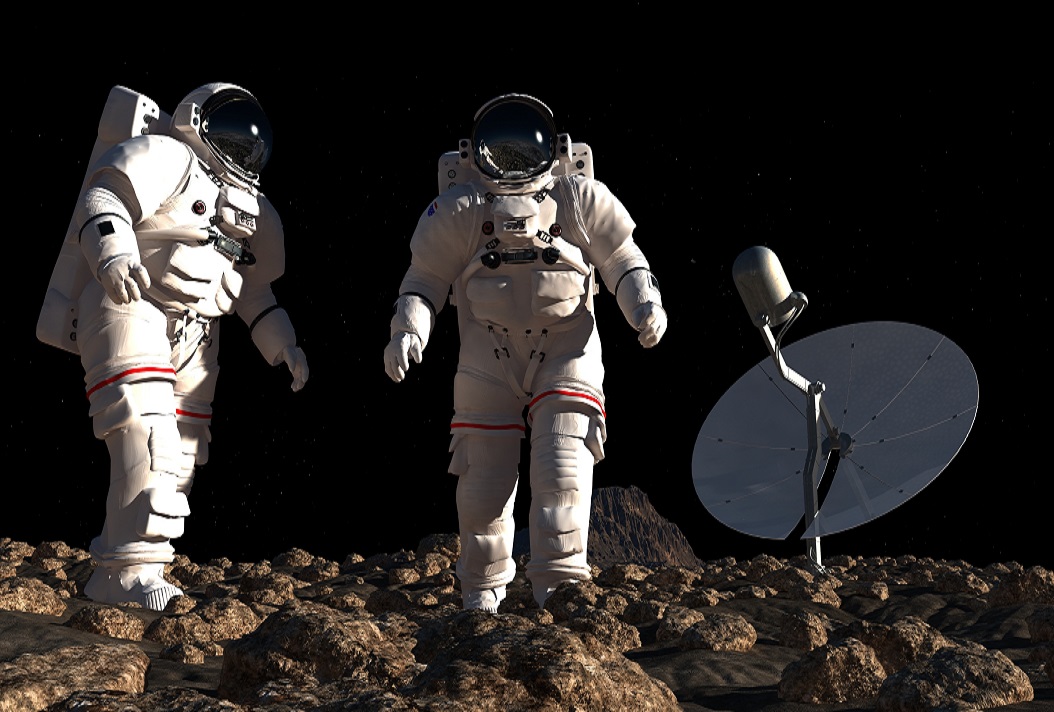Deux astronautes dans l'espace
