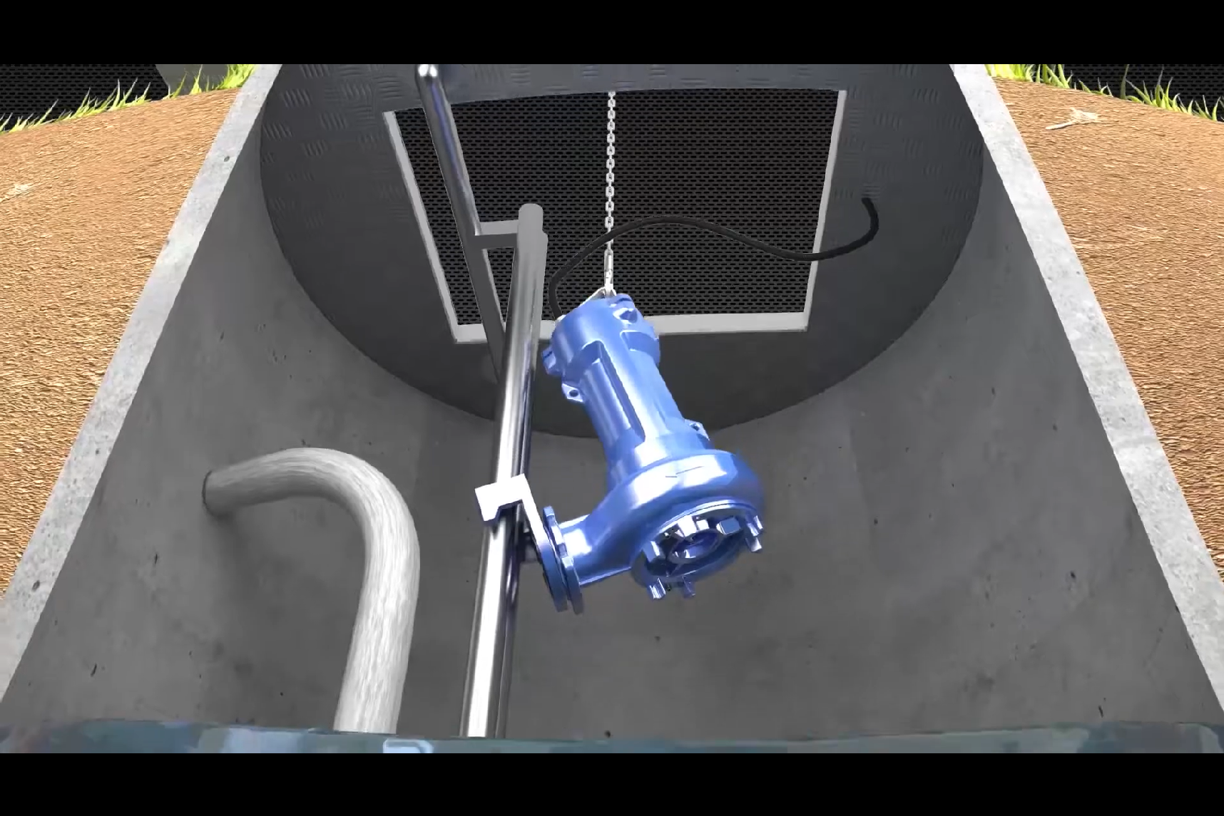 miniature de l'installation de la pompe dual submersible